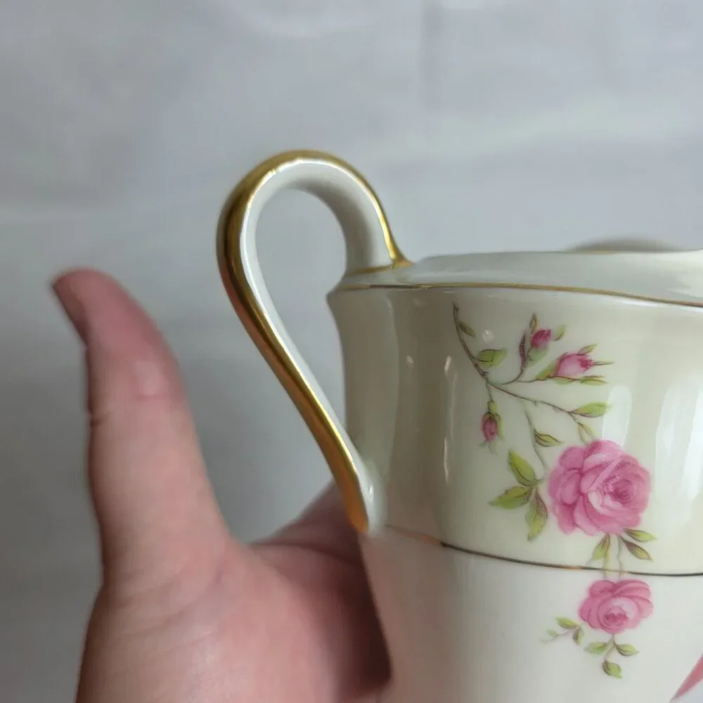 Theodore Haviland Delaware (New York) Creamer Ivory with Pink Roses